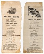 LINCOLN & BELL MATCHING DELAWARE "PEOPLE'S PARTY TICKET" 1860 BALLOT PAIR.