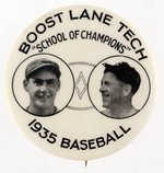 1935 CHICAGO HIGH SCHOOL BUTTON WITH MLB PLAYER PHIL CAVARRETTA.