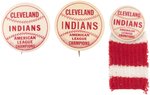 1954 CLEVELAND INDIANS "AMERICAN LEAGUE CHAMPIONS" BUTTON TRIO.