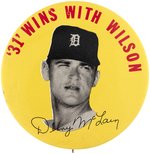 1968 DENNY MCLAIN WILSON SPORTING GOODS CO. ADVERTISING BUTTON.