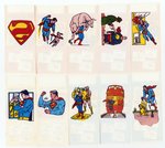 1967 TOPPS "COMIC BOOK TATTOO" WRAPPER LOT FEATURING DC SUPERHEROES.