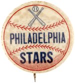 1940s NEGRO LEAGUE TEAM SERIES "PHILADELPHIA STARS" BUTTON.