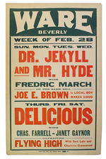 “DR. JEKYLL AND MR. HYDE” THEATRE WINDOW CARD.