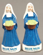 "BLUE NUN" SALT & PEPPER SHAKERS.