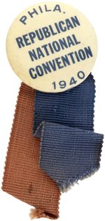 RARE SOUVENIR BUTTON FROM THE 1940 REPUBLICAN CONVENTION IN PHILA.