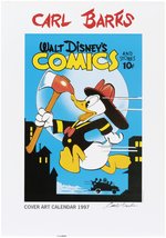 CARL BARKS SIGNED WALT DISNEY'S COMICS AND STORIES PRINT.