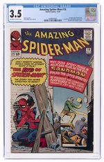 AMAZING SPIDER-MAN #18 NOVEMBER 1964 CGC 3.5 VG- (FIRST NED LEEDS).