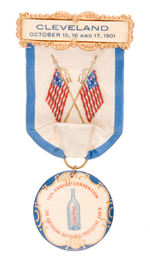 "AMERICAN BOTTLER'S PROTECTIVE ASS'N 1901" RIBBON BADGE.