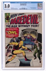 DAREDEVIL #3 AUGUST 1964 CGC 3.0 GOOD/VG (FIRST OWL).