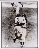 NEW YORK YANKEES LEGENDS DON LARSEN & YOGI BERRA (HOF) SIGNED PHOTO.