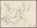 THE PHANTOM ORIGINAL ART PENCIL SKETCH BY ANDRE' LeBLANC.