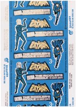 1966 A&BC ENGLISH ISSUE BATMAN "RIDDLER BACK" CARD WRAPPER.