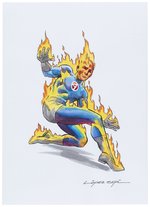 HUMAN TORCH OF THE FANTASTIC FOUR SPECIALTY ORIGINAL ART BY RAFAEL LÓPEZ ESPÍ.