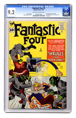 FANTASTIC FOUR #2 JANUARY 1962 CGC 9.2 OFF-WHITE TO WHITE PAGES.
