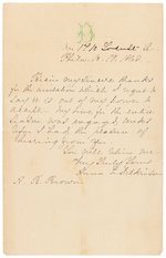 ANNA ELIZABETH DICKINSON ABOLITIONIST & WOMEN'S RIGHTS ACTIVIST SIGNED LETTER.