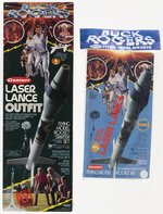 BUCK ROGERS CENTARI FLYING MODEL ROCKET LASER LANCE PAIR & CATALOGS.