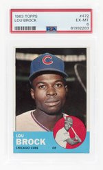 1963 TOPPS #472 LOU BROCK (HOF) PSA 6 EX-MT.