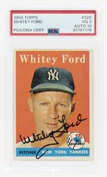 1958 TOPPS #320 WHITEY FORD (HOF) PSA/DNA 3 VG 10 AUTOGRAPH.