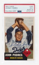 1953 TOPPS #263 JOHNNY PODRES PSA/DNA 3 VG 10 AUTOGRAPH.