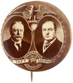 TAFT & SHERMAN SEPIA TONED REAL PHOTO JUGATE BUTTON.