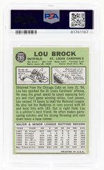 1967 TOPPS #285 LOU BROCK (HOF) PSA/DNA 6 EX-MT 9 AUTOGRAPH.