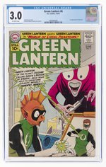 GREEN LANTERN VOL. 2 #6 MAY-JUNE 1961 CGC 3.0 GOOD/VG (FIRST TOMAR-RE).