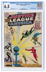 JUSTICE LEAGUE OF AMERICA #12 JUNE 1962 CGC 6.5 FINE+ (FIRST DOCTOR LIGHT).