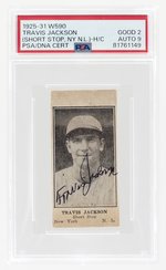 1925-31 W590 TRAVIS JACKSON(SHORT STOP NY N.L.) (HOF) PSA/DNA 2 GOOD 9 AUTOOGRAPH.