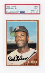 1962 TOPPS #530 BOB GIBSON (HOF) PSA/DNA 3 VG 10 AUTOGRAPH.