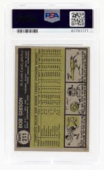 1961 TOPPS #211 BOB GIBSON (HOF) PSA/DNA 2 GOOD 10 AUTOGRAPH.