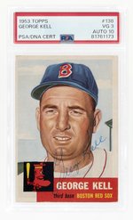 1953 TOPPS #138 GEORGE KELL (HOF) PSA/DNA 3 VG 10 AUTOGRAPH.