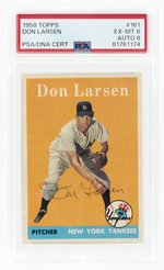 1958 TOPPS #161 DON LARSEN PSA/DNA 6 EX-MT 8 AUTOGRAPH.