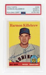 1958 TOPPS #288 HARMON KILLEBREW (HOF) PSA/DNA 2 GOOD 9 AUTOGRAPH.