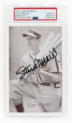 1947-66 EXHIBITS STAN MUSIAL (HOF) KNEELING PSA/DNA 4 VG-EX 10 AUTOGRAPH.