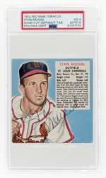 1952 RED MAN TOBACCO STAN MUSIAL (HOF) HAND CUT-WITOUT TAB PSA/DNA 3 VG 9 AUTOGRAPH.