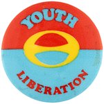 YOUTH LIBERATION OF ANN ARBOR C. 1971 LOGO PHOTO EXAMPLE IN THE BOOK BUTTON POWER.