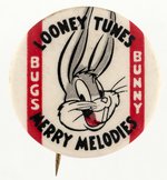 BUGS BUNNY'S EARLIEST BUTTON AND A COMIC BOOK PREMIUM NAMING HIS COMIC BOOK TITLE: LOONEY TUNES/MERRY MELODIES.
