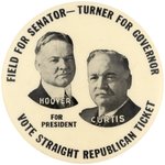 HOOVER AND CURTIS 1932 IOWA COATTAIL JUGATE MIRROR.