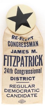 RE-ELECT CONGRESSMAN JAMES M. PATRICK 24TH DISTRICT RIBBON BADGE.