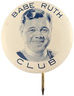 C. 1934 BABE RUTH (HOF) CLUB TIN LITHO BY GREENDUCK BUTTON COMPANY.