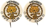 1930s DETROIT TIGERS "MEMBER IFFY CLUB" MATCHING PAIR OF BUTTONS.