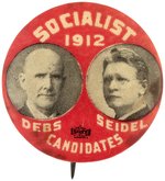 DEBS AND SEIDEL 1912 "SOCIALIST CANDIDATES" JUGATE BUTTON HAKE #10.