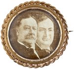 UNUSUAL TAFT AND SHERMAN JUGATE BUTTON W/ BRASS FRAME.