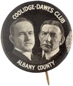 COOLIDGE AND DAWES ALBANY CLUB JUGATE BUTTON HAKE #3.