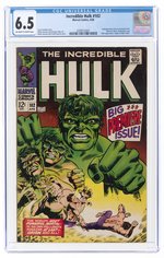 INCREDIBLE HULK #102 APRIL 1968 CGC 6.5 FINE+.