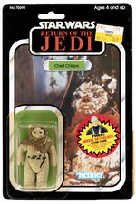 STAR WARS: RETURN OF THE JEDI (1984) - CHIEF CHIRPA 77 BACK-B CARDED ACTION FIGURE.