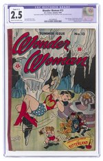 WONDER WOMAN #13 SUMMER 1945 CGC RESTORED 2.5 SLIGHT (C-1) GOOD+.