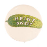 FIRST "HEINZ" SWEET PICKLES BUTTON IN 1.25" SIZE.