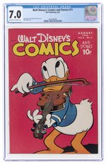 WALT DISNEY'S COMICS AND STORIES #71 AUGUST 1946 CGC 7.0 FINE/VF.