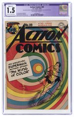 ACTION COMICS #89 OCTOBER 1945 CGC RESTORED 1.5 SLIGHT (C-1) FAIR/GOOD.